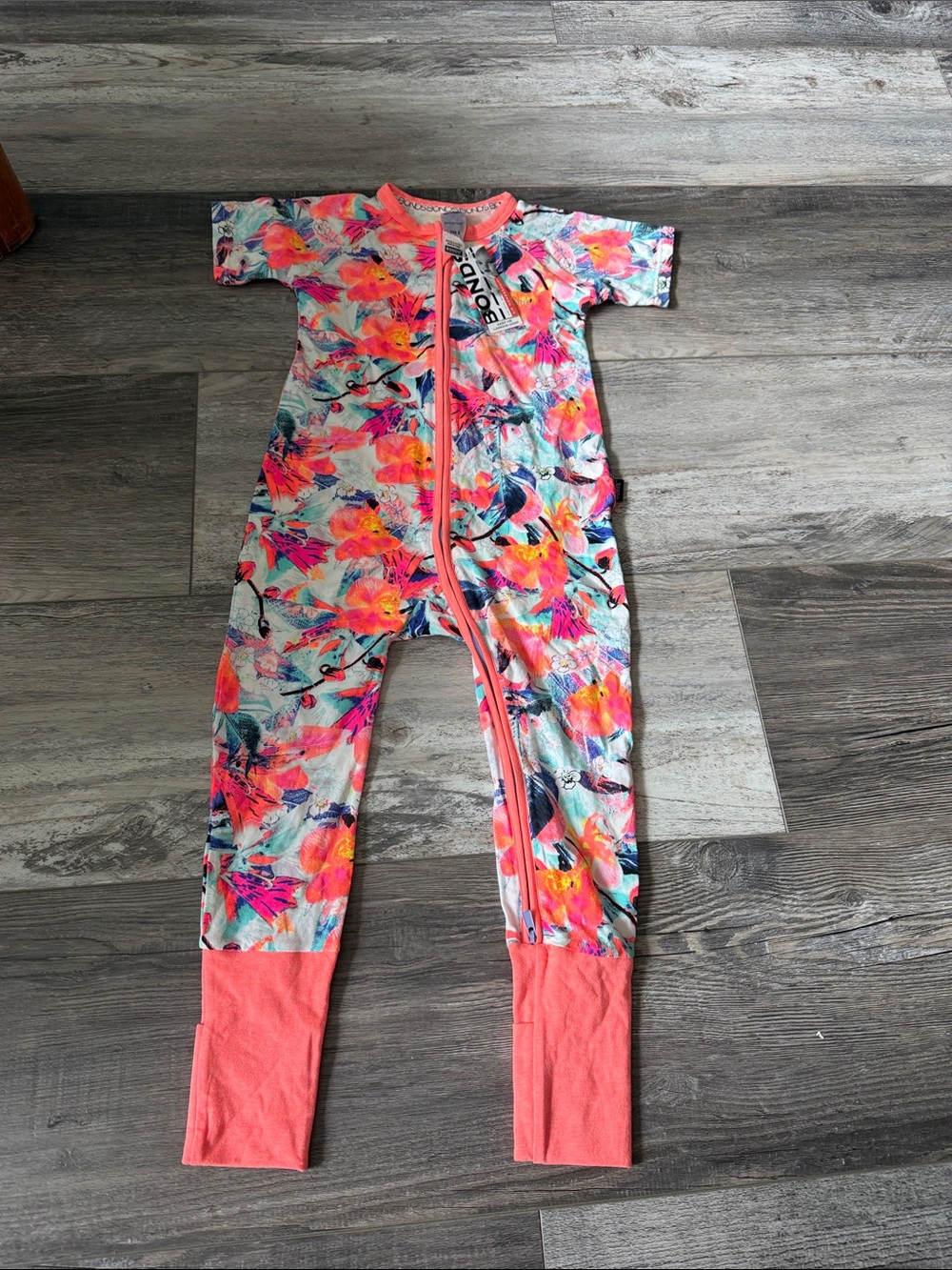 Bonds Coral Floral Zip Footed One-Piece